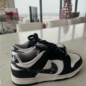 Nike Black and White Paisley Sneakers